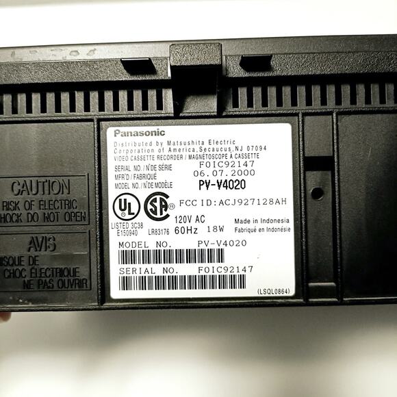 Panasonic Omnivision Blue Line VCR VHS Player PV-V4020 No Remote Tested Working - Picture 4 of 5